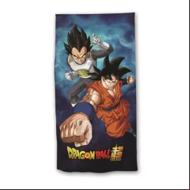 DRAGON BALL SUPER - Goku & Vegeta - Serviette de Plage 100% Coton 70x140cm 